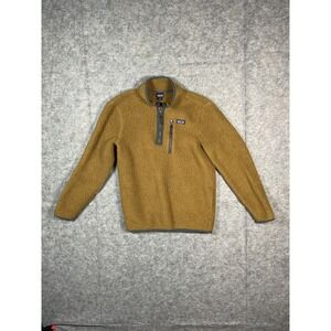 Patagonia Kids Fleece Pullover Jacket Tan Quarter Zip Size XL